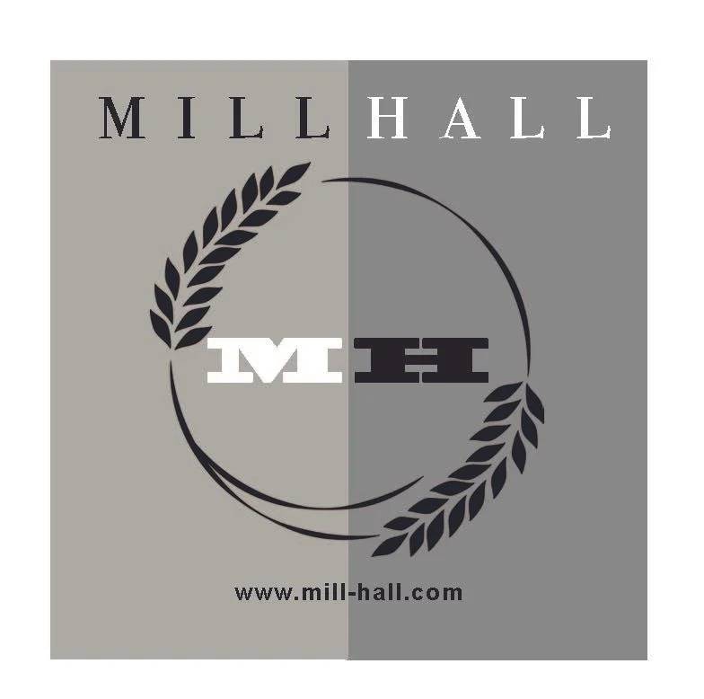 Mill Hall logo design representing a historic Bangor MI wedding venue.
